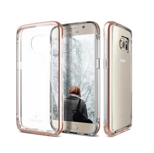 Galaxy S7 Case Caseology Skyfall Series Scratch-Resistant Clear Back Cover rose gold